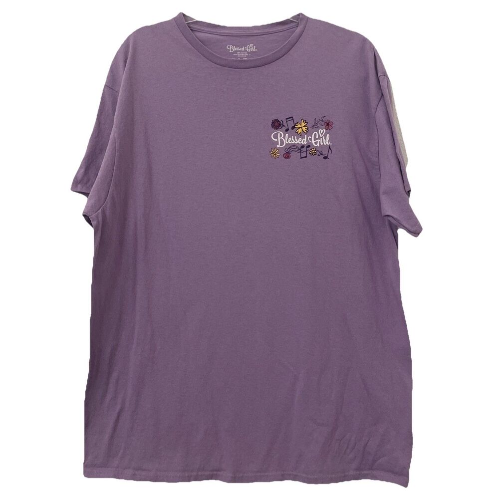 Blessed Girl Women’s XL Faith Christian Pray Big Graphic T-Shirt Extra Large